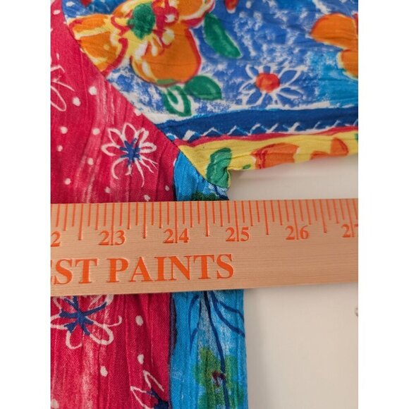 Vintage Koret Floral Stripe Shirt Womens Size XXL Colorful Hawaiian Tropical - Picture 7 of 8